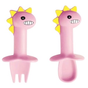 COLHER DE SILICONE INFANTIL DINOSSAURO 2PCS