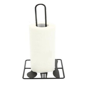 PORTA PAPEL TOALHA DE INOX PRETO