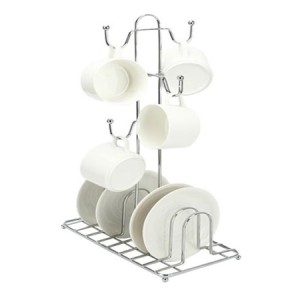 SUPORTE DE XÍCARAS E PIRES CROMADO