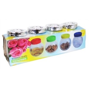 PORTA CONDIMENTO DE VIDRO 4PCS