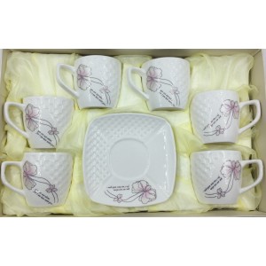 JOGO DE XICARAS E PIRES PORCELANA 12PCS